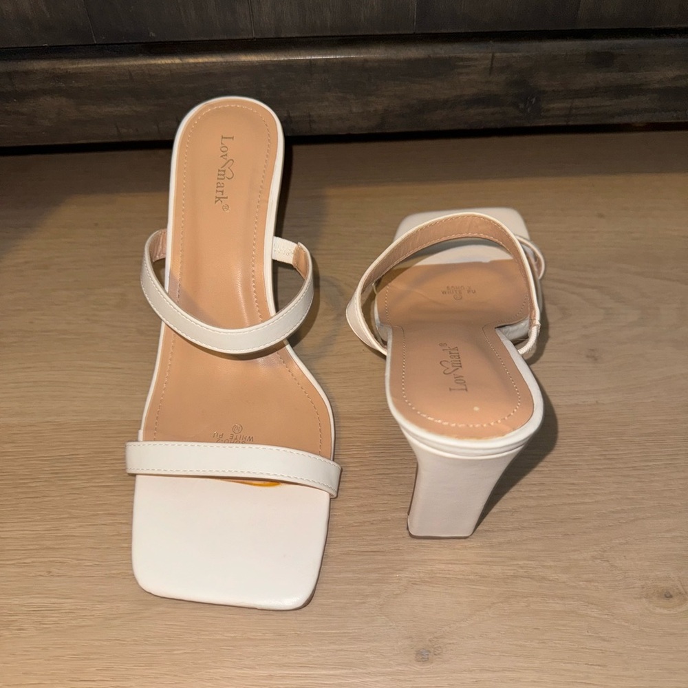 White Square Toe Heels (Like New)